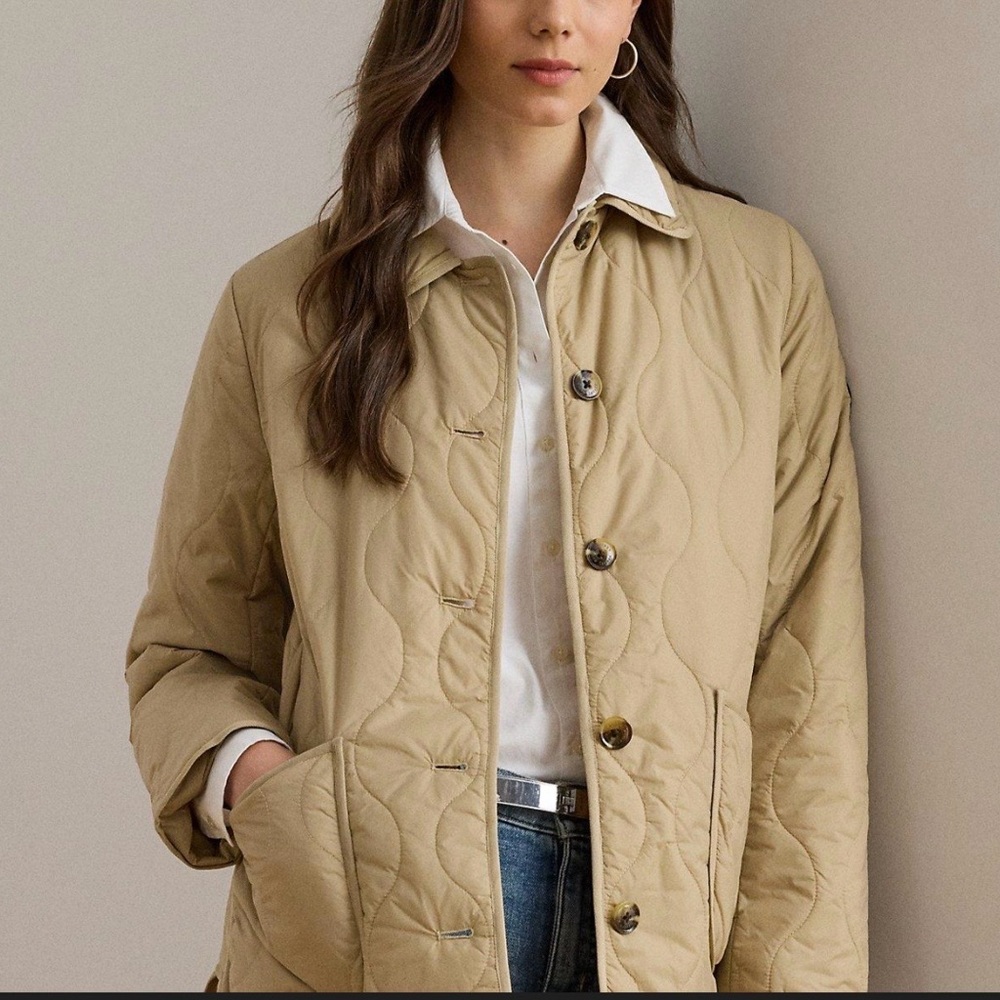 Lauren Ralph Lauren Black Label Onion Quilted Jacket in Natural Medium - Picture 1 of 16